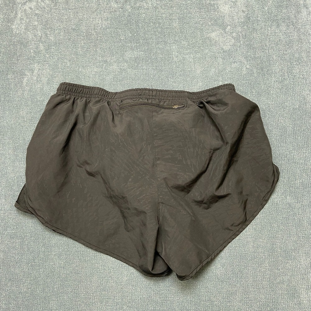 Nike Tempo Dri-Fit Running Shorts Womens Large Black Swoosh Logo Back Zip Sports - Picture 11 of 15